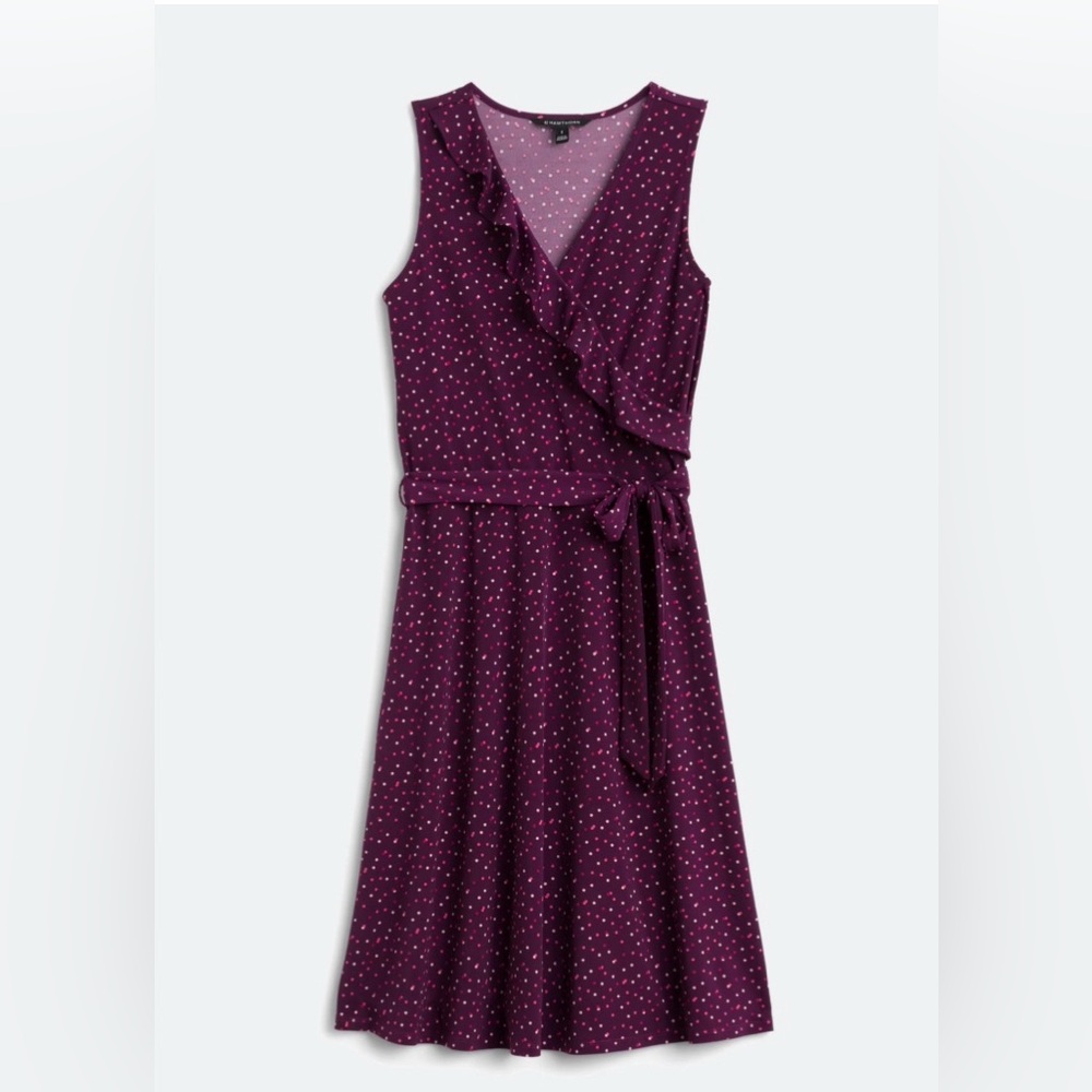 41 Hawthorn Plum Polka Dot Midi Dress